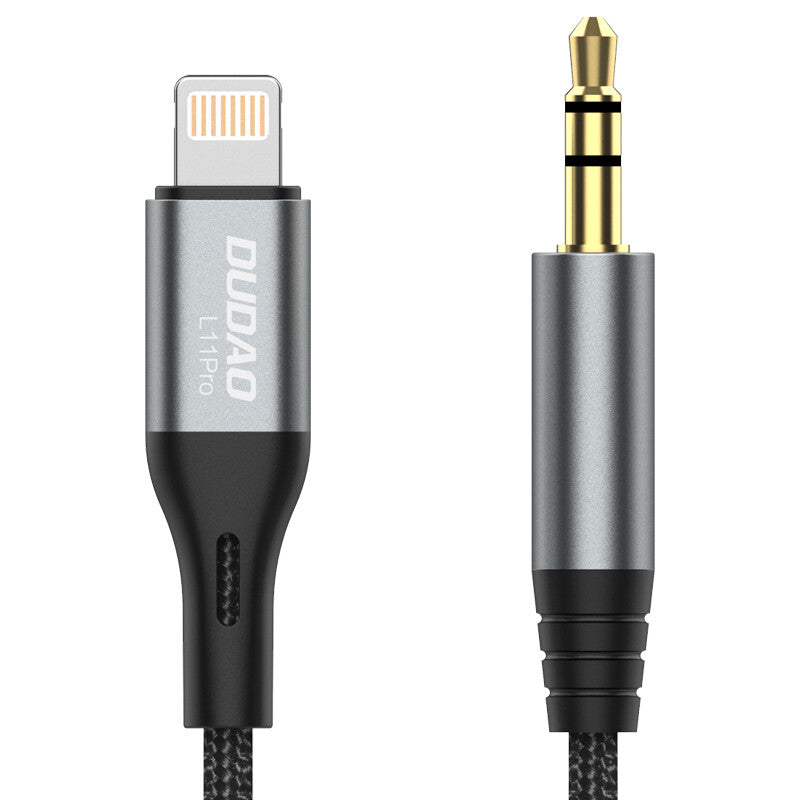 DUDAO audio cable Lightning - mini jack 3.5mm 1m gray L11PRO - Kabel - Audio/Multimedia Grå