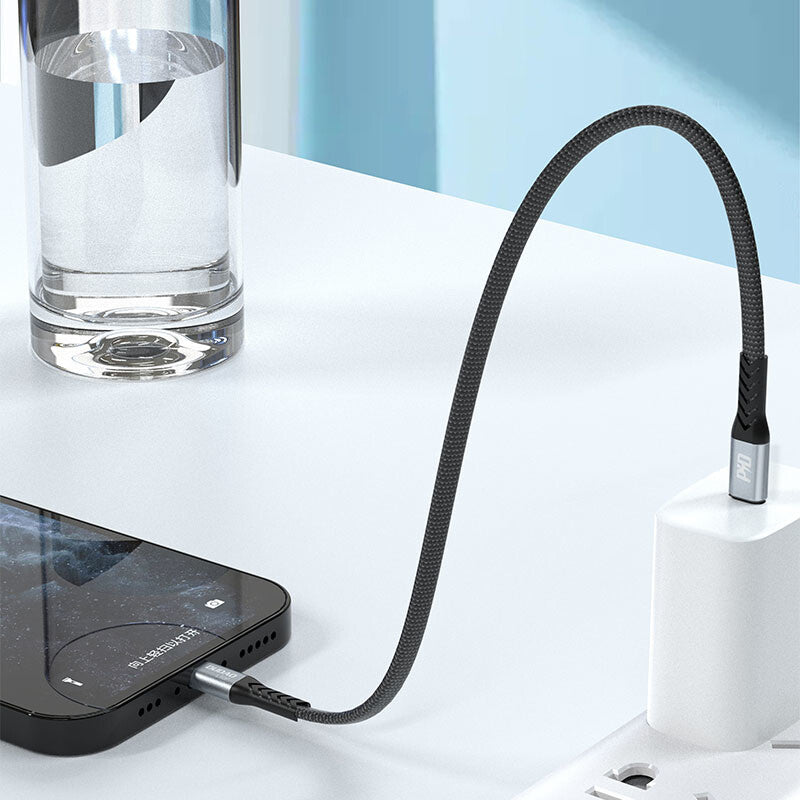 DUDAO USB-C to Lightning 20W PD 0.23m Cable Black - Kabel - Digital/Daten 0,23 m Svart