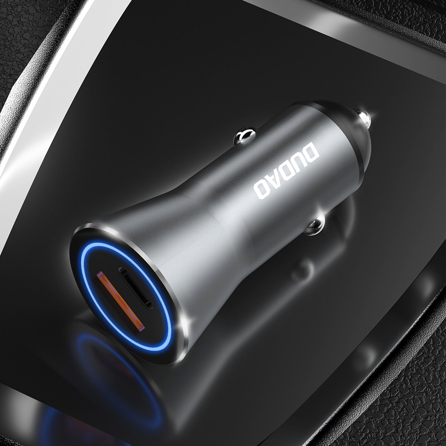 DUDAO Car Charger 45W PD+ QC5.0 1xUSB+1XType C Universal Silver Cigarr tändare Snabb laddning Automatisk