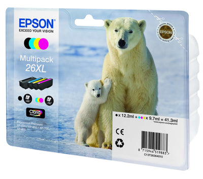 Epson Polar bear Flerpack 4 färger 26XL Claria Premium-bläck