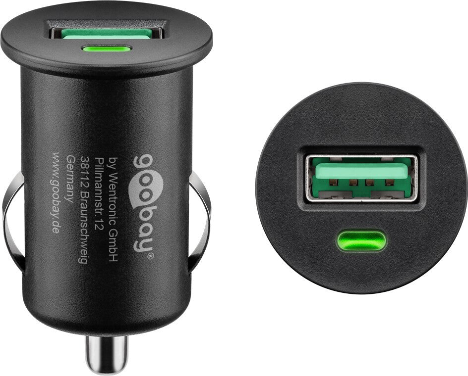 Goobay 45162 mobilladdare Powerbank, Smartphone, Surfplatta Svart Cigarr tändare Snabb laddning Automatisk