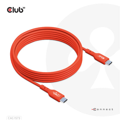 CLUB3D CAC-1573 USB-kablar 2 m USB4 Gen 2x2 USB C Röd