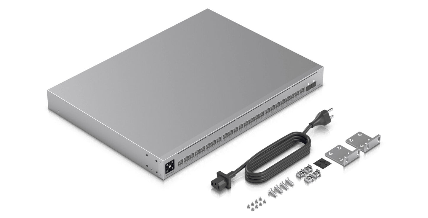 Ubiquiti USW-Pro-Max-24-PoE L3 2.5G Ethernet (100/1000/2500) Strömförsörjning via Ethernet (PoE) stöd Grå