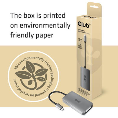 CLUB3D CAC-1510-A videokabeladapter 0,25 m USB Type-C DVI Grå