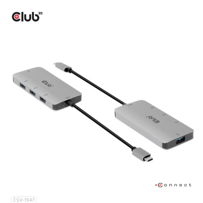 CLUB3D CSV-1547 gränssnittshubbar USB 3.2 Gen 2 (3.1 Gen 2) Type-C 10000 Mbit/s Svart, Silver
