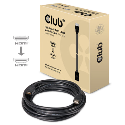 CLUB3D High Speed HDMI™ 1.4 HD Extension Cable 5m/16ft Male/Female