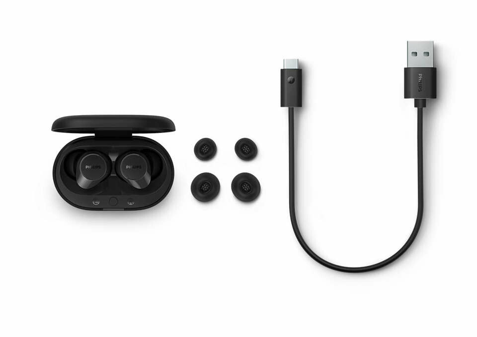 Philips TAT1209BK/00 hörlur och headset True Wireless Stereo (TWS) I öra Samtal/musik Bluetooth Svart