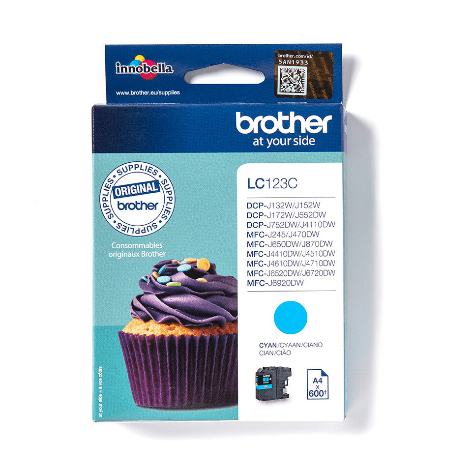 Brother LC123C bläckpatroner 1 styck Original Cyan