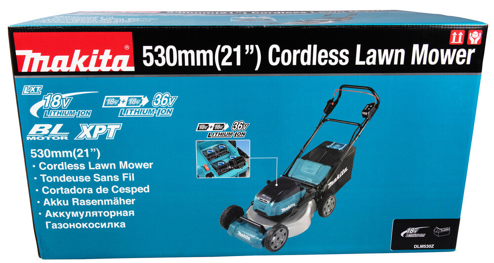 Makita DLM530Z gräsklippare Motorgräsklippare Batteri Svart, Blå