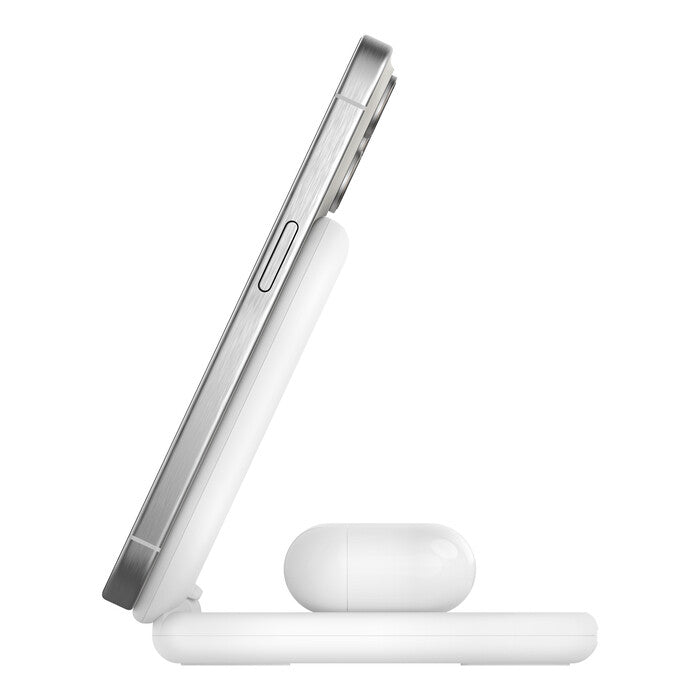 Belkin BoostCharge Hörlurar, Smartphone Vit USB Trådlös laddning Snabb laddning inomhus