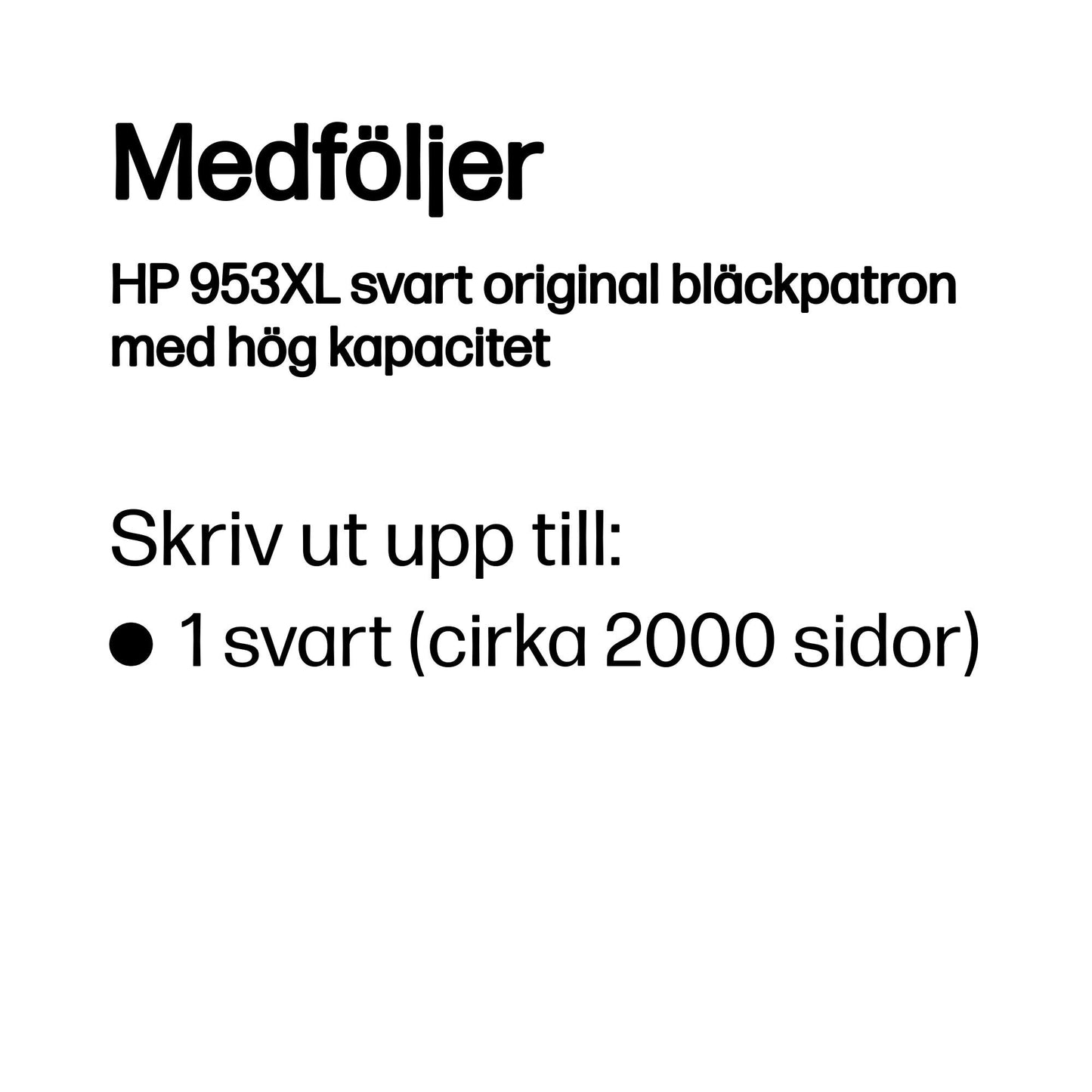 HP 953XL svart original bläckpatron med hög kapacitet