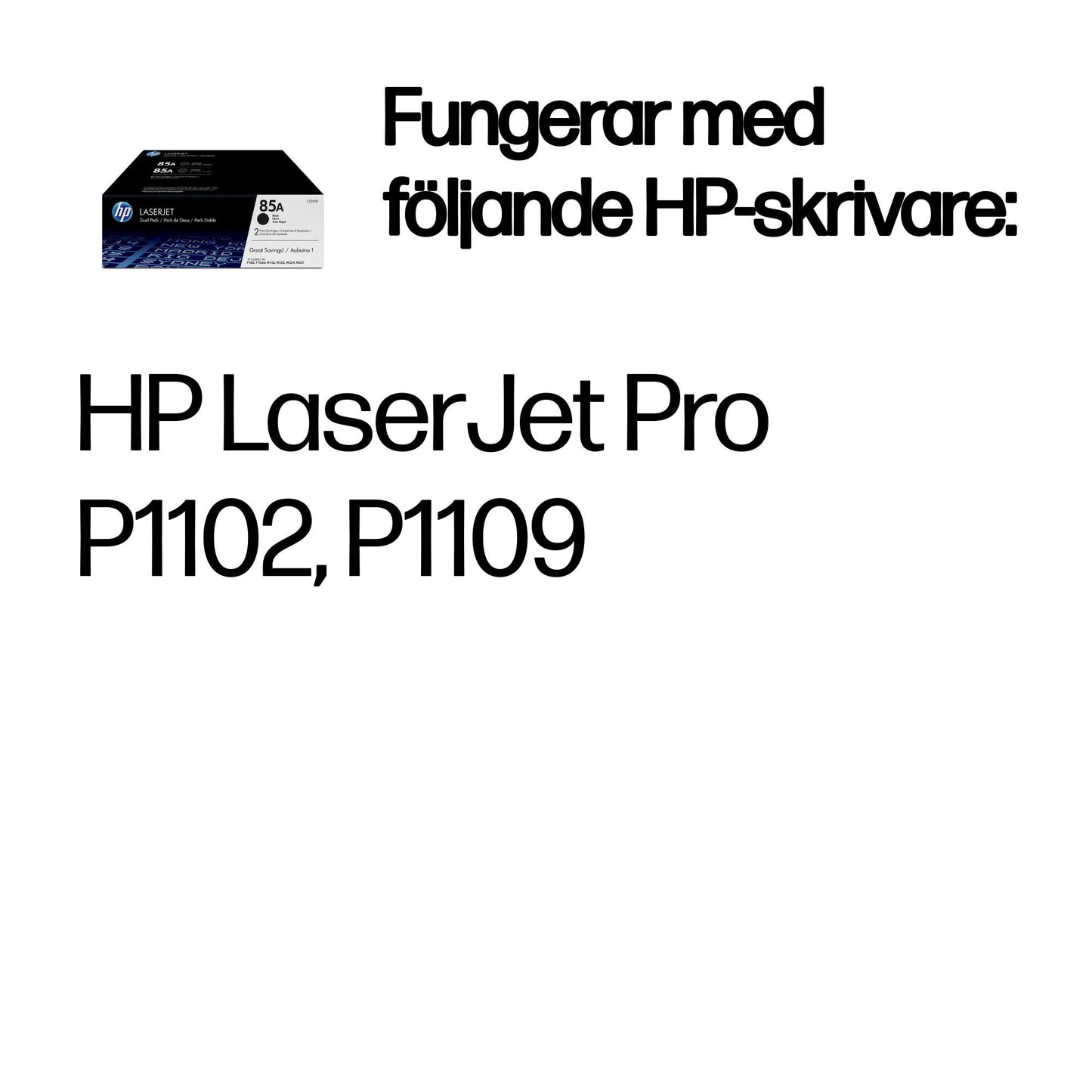 HP 85A svart LaserJet-tonerkassett, original, 2-pack