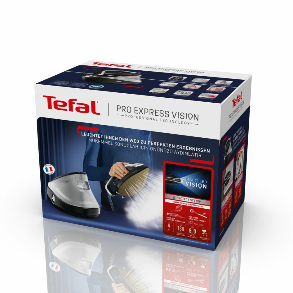 Tefal Pro Express Vision GV9821 3000 W 1,2 l Durilium AirGlide Autoclean soleplate Svart, Silver