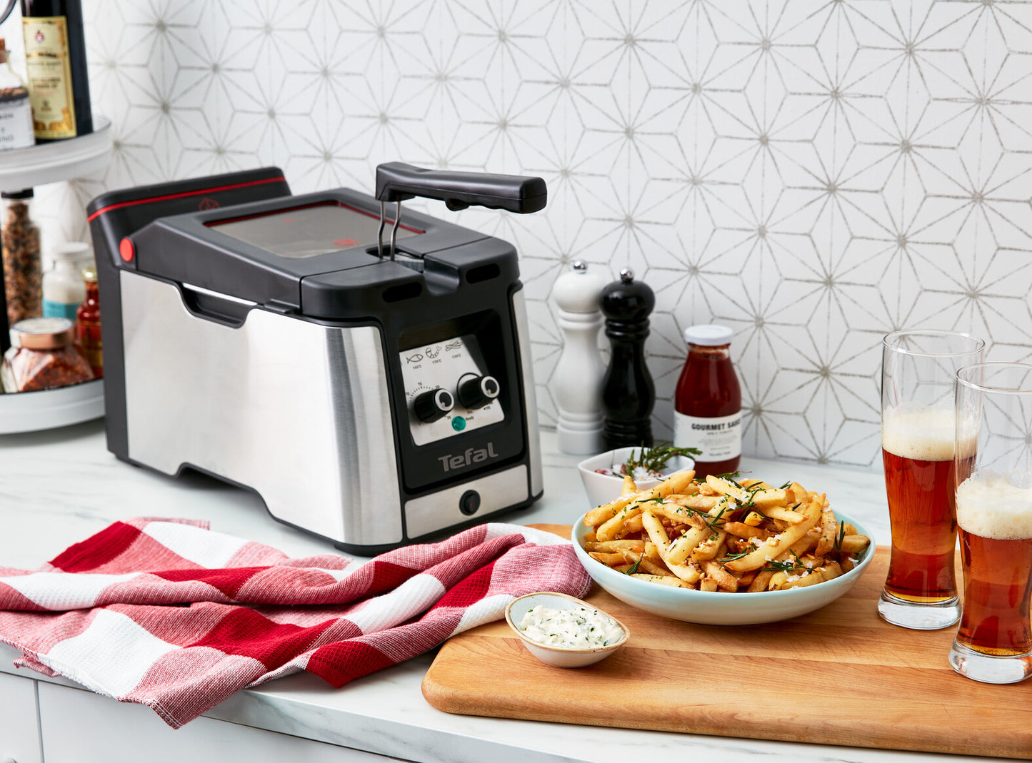 Tefal Clear Duo FR600D Single 0,65 l Fristående 2000 W Fritös Svart, Rostfritt stål