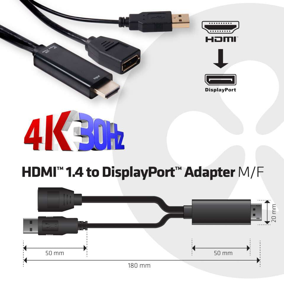 CLUB3D HDMI to DisplayPort Adapter