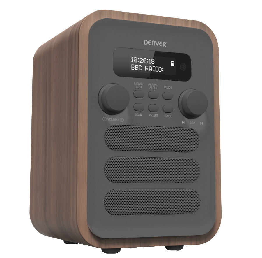 Denver DAB-48GREY radioapparater Personal Digital Grå, Trä