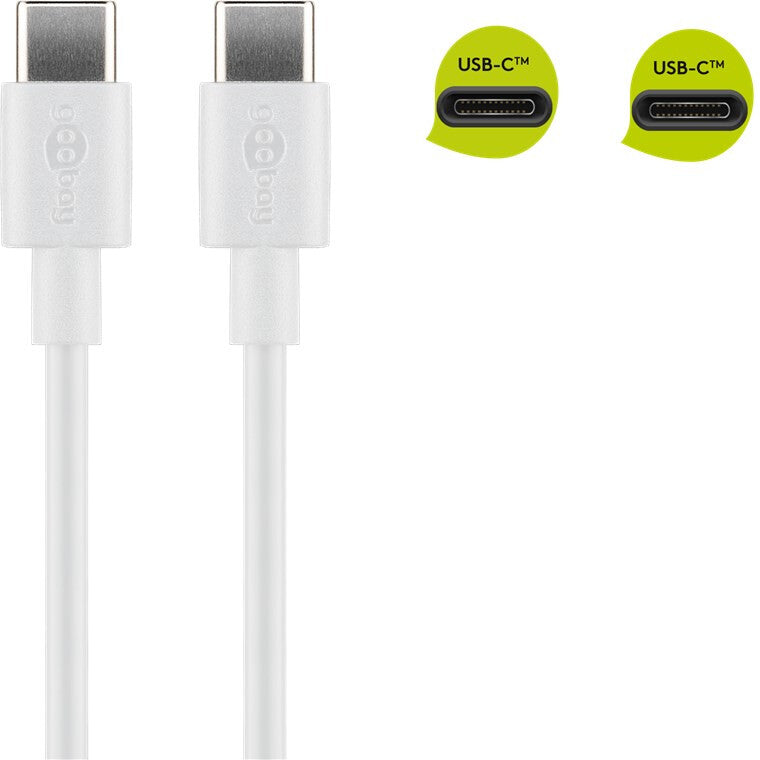 Goobay 51244 USB-kablar USB 2.0 2 m USB C Vit