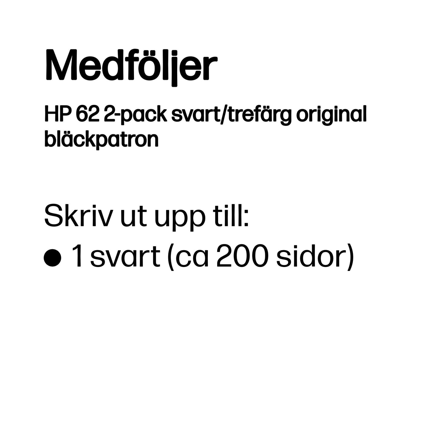 HP 62 2-pack svart/trefärg original bläckpatron