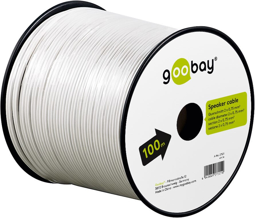 Goobay 27521 ljudkabel 100 m Vit