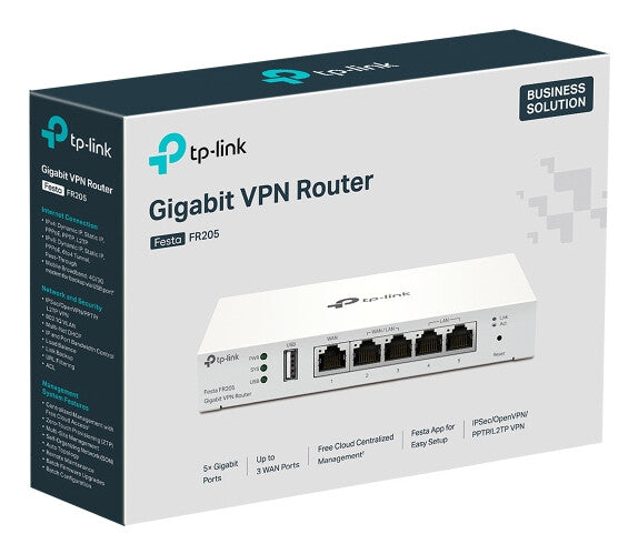 TP-Link Festa FR205 kabelansluten router 10 Gigabit Ethernet, 100 Gigabit Ethernet, Gigabit Ethernet Vit