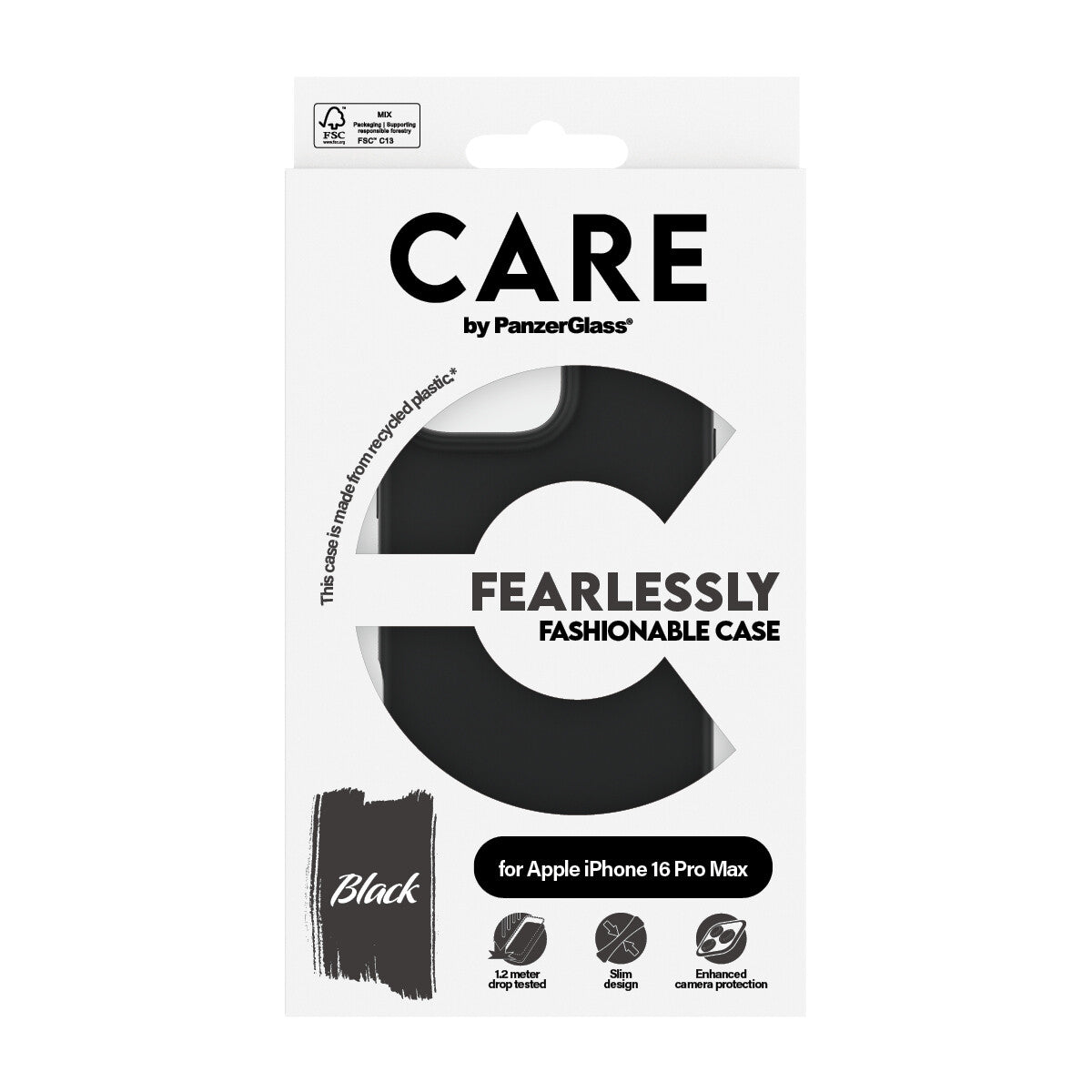 PanzerGlass CARE by PG BLK iPhone16 6.9 Pro mobiltelefonfodral Omslag Transparent