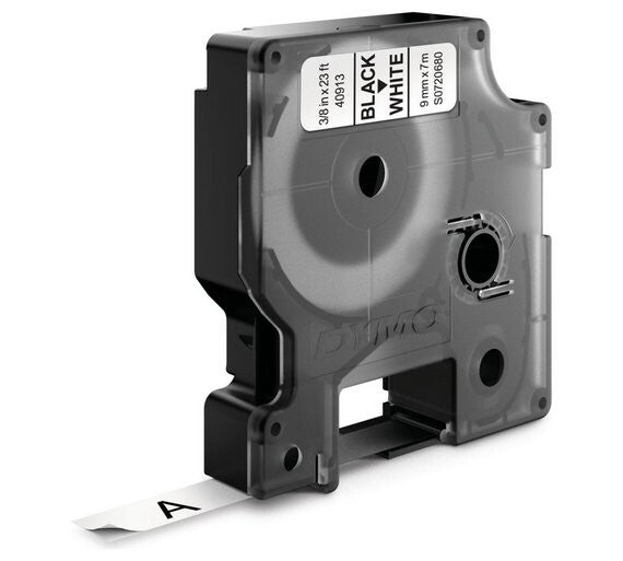 DYMO D1 - Standardpolyesteretiketter - Svart på vitt - 9mm x 7m