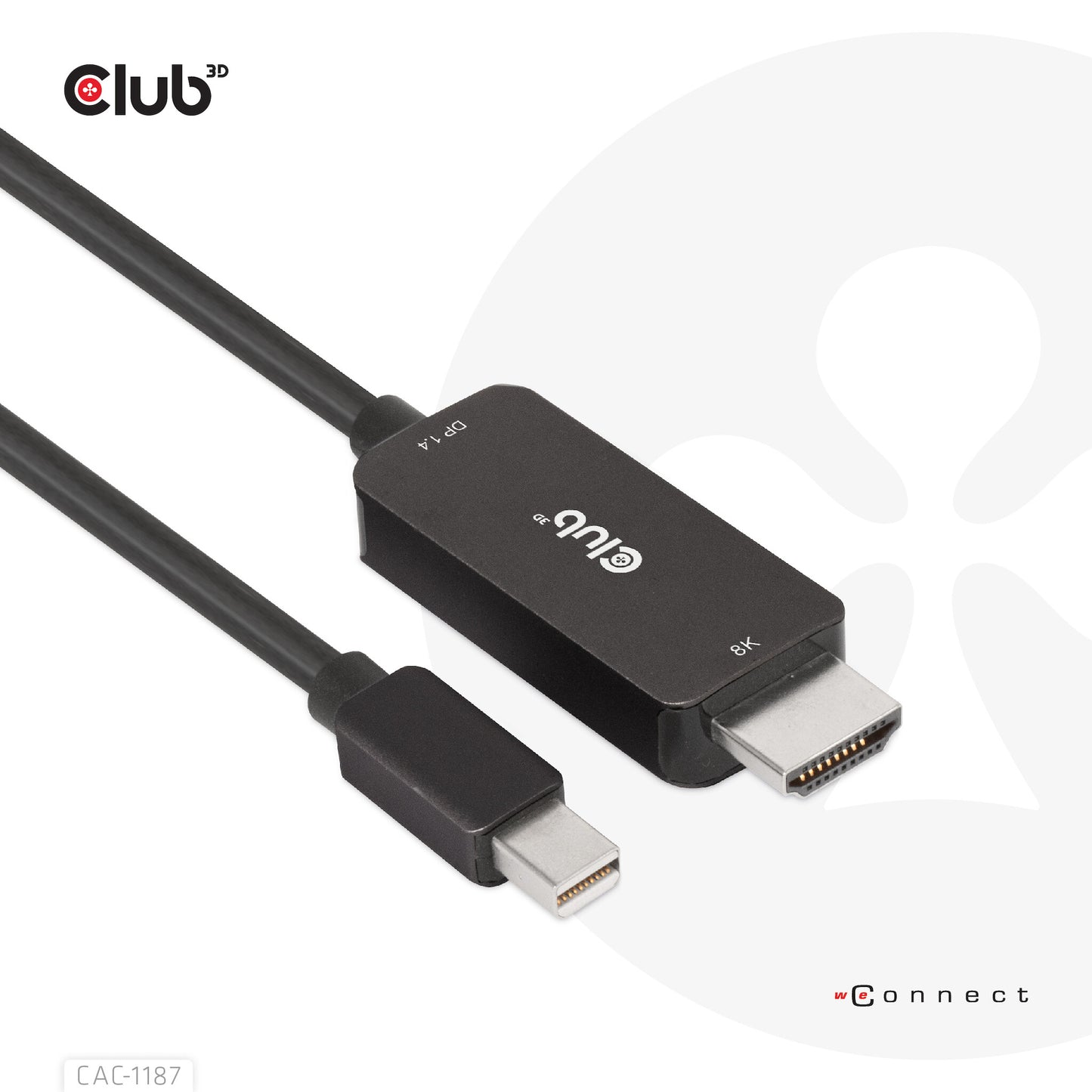 CLUB3D CAC-1187 videokabeladapter 1,8 m Mini DisplayPort HDMI Svart