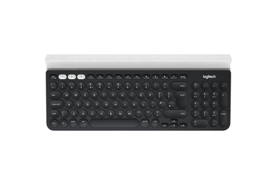 Logitech K780 Multi-Device Wireless Keyboard tangentbord Universal Trådlös RF + Bluetooth QWERTY Nordic Grå, Vit