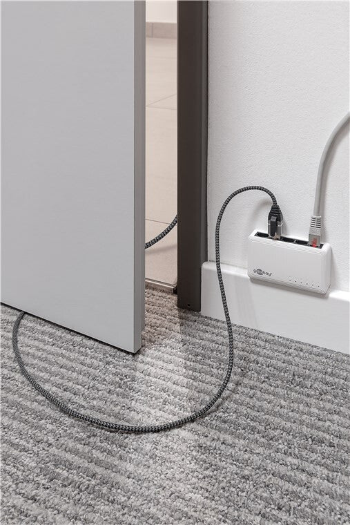 Goobay 74396 kabelomvandlare (hane/hona) USB 3.0 type A RJ45 Svart, Silver