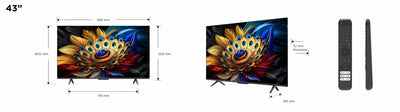 TCL C65 43C655 TV-apparat 109,2 cm (43") 4K Ultra HD Smart-TV Wi-Fi Titan 430 cd/m²