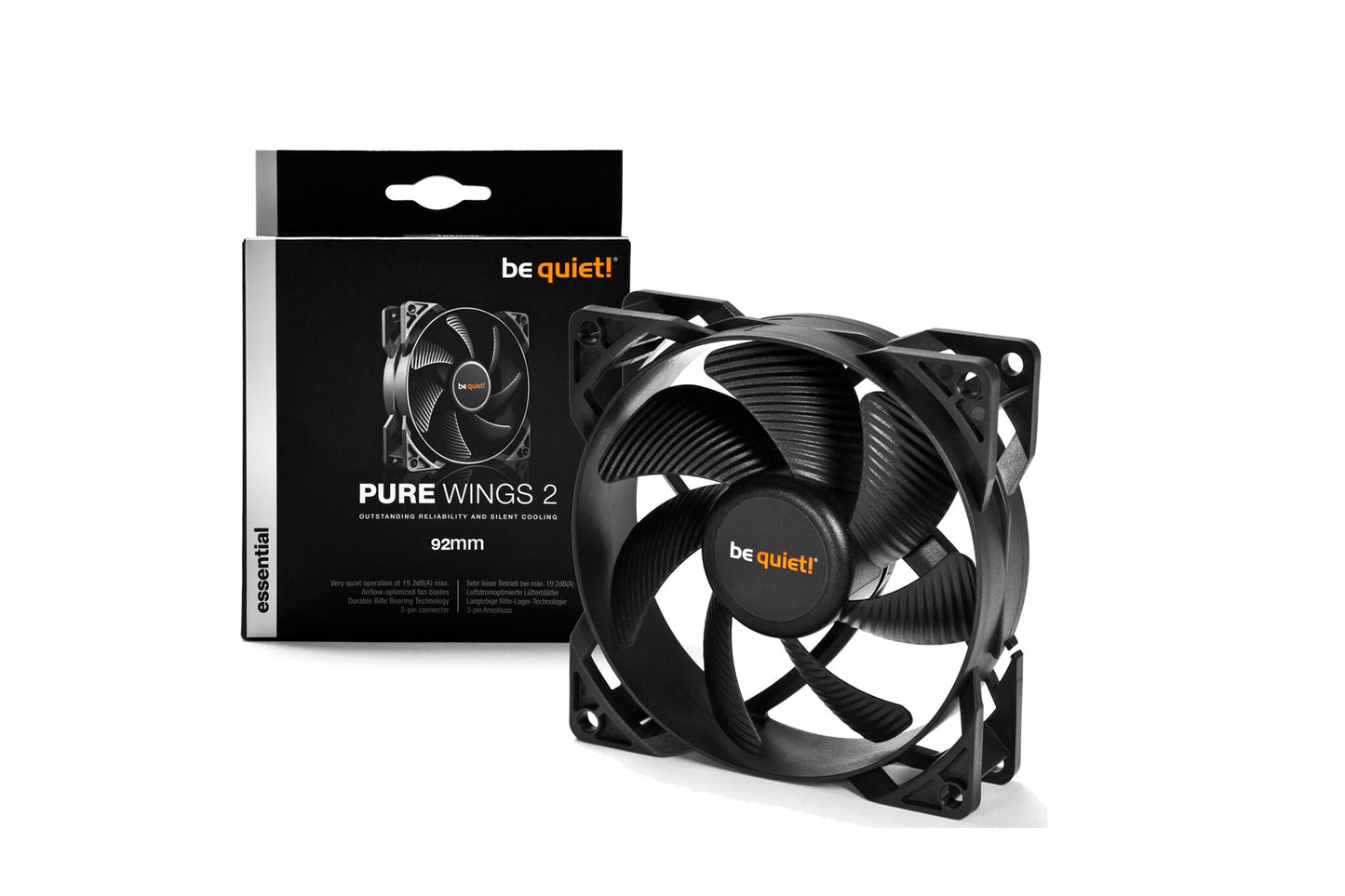 be quiet! PURE WINGS 2, 92mm Datorväska Fan 9,2 cm Svart