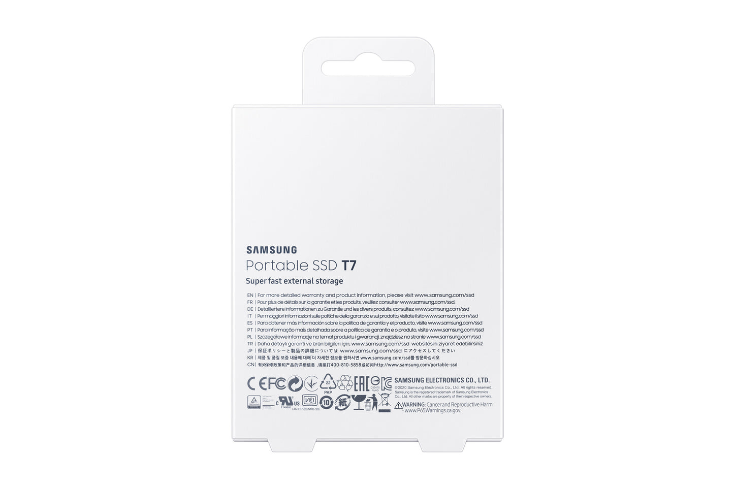 Samsung Portable SSD T7 2 TB USB Type-C 3.2 Gen 2 (3.1 Gen 2) Grå