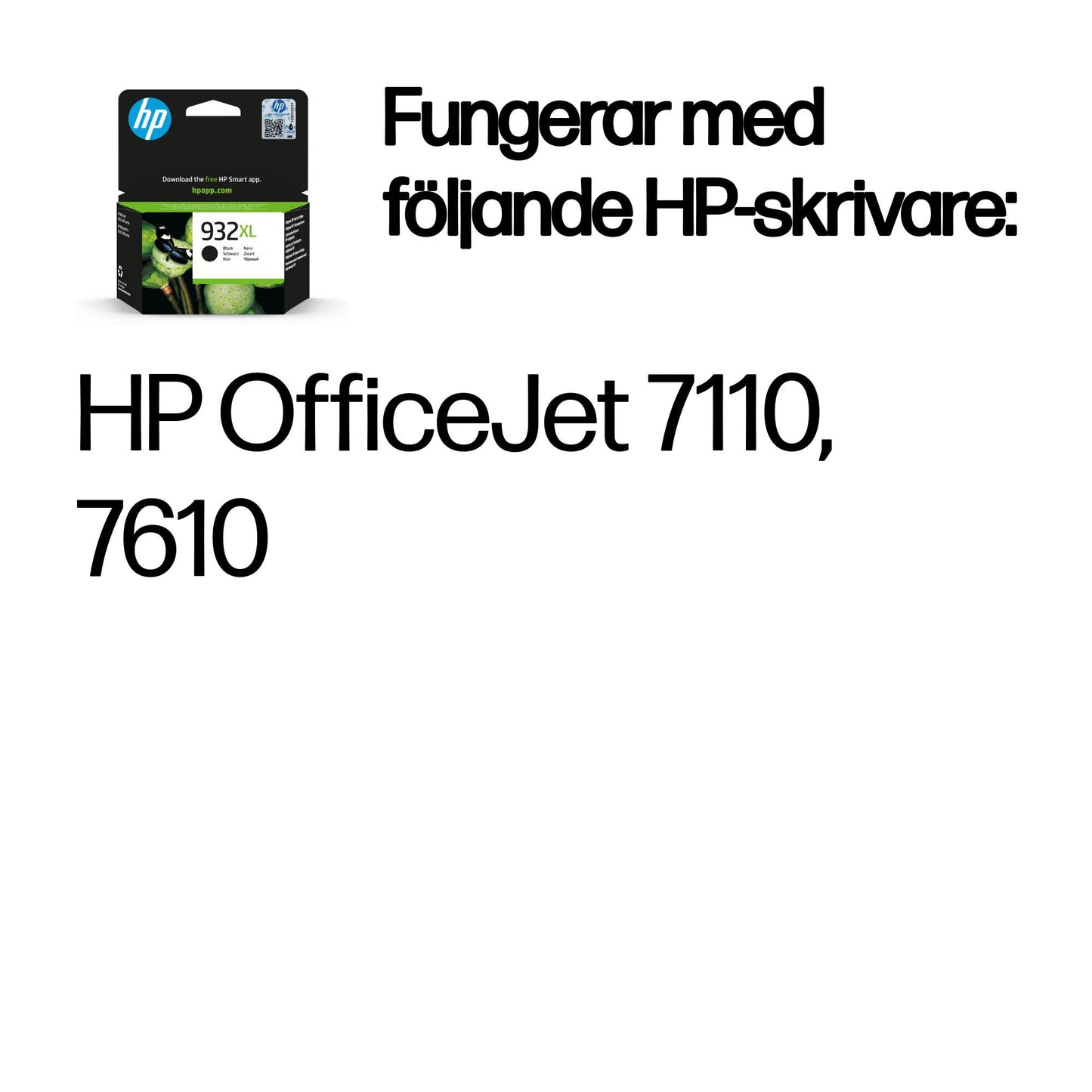HP 932XL High Yield Black Original Ink Cartridge bläckpatroner 1 styck Hög (XL) avkastning Svart
