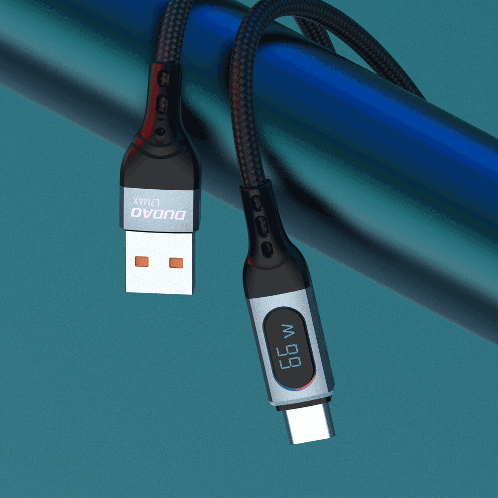 DUDAO Kabel USB USB-A - USB-C 1 m Czarny 6973687243678 - Kabel - Digital/Daten USB-kablar USB A USB C Svart