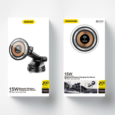 DUDAO F12MAX+ 15W Wireless Charger and Car holder Passiv hållare Mobiltelefon / smartphone Svart