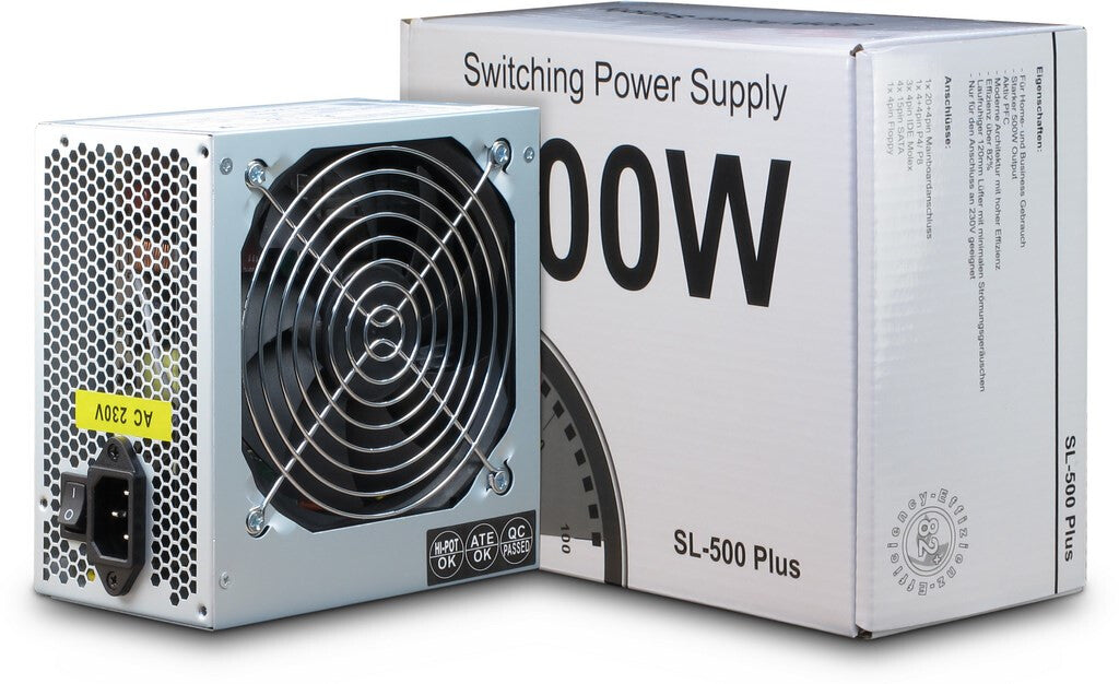 Inter-Tech SL-500 Plus strömförsörjningsenheter 500 W 20+4 pin ATX ATX Silver