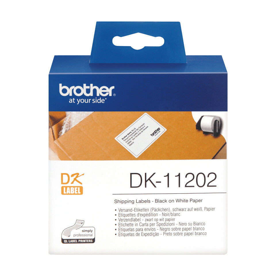 Brother DK-11202 etikett-tejp Svart på vitt