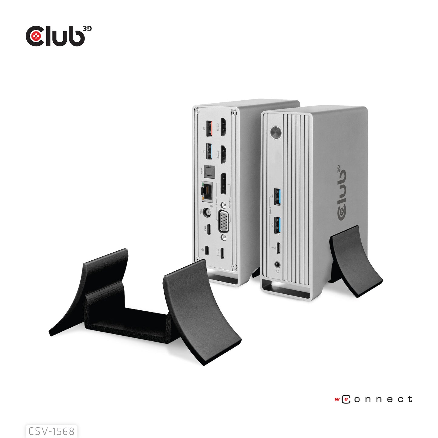 CLUB3D CSV-1568 dockningsstationer för bärbara datorer Dockning USB 3.2 Gen 2 (3.1 Gen 2) Type-C Metallisk
