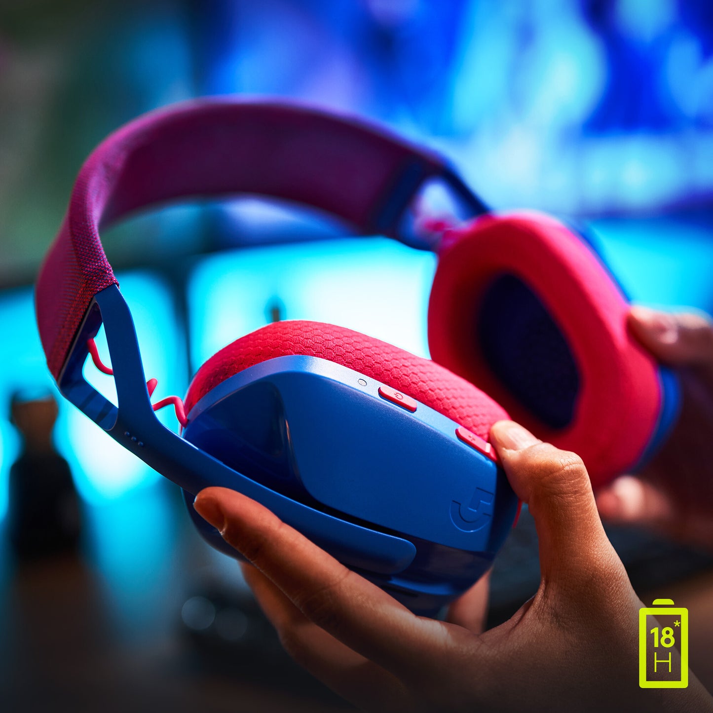 Logitech G G435 Headset Trådlös Huvudband Spela Bluetooth Blå