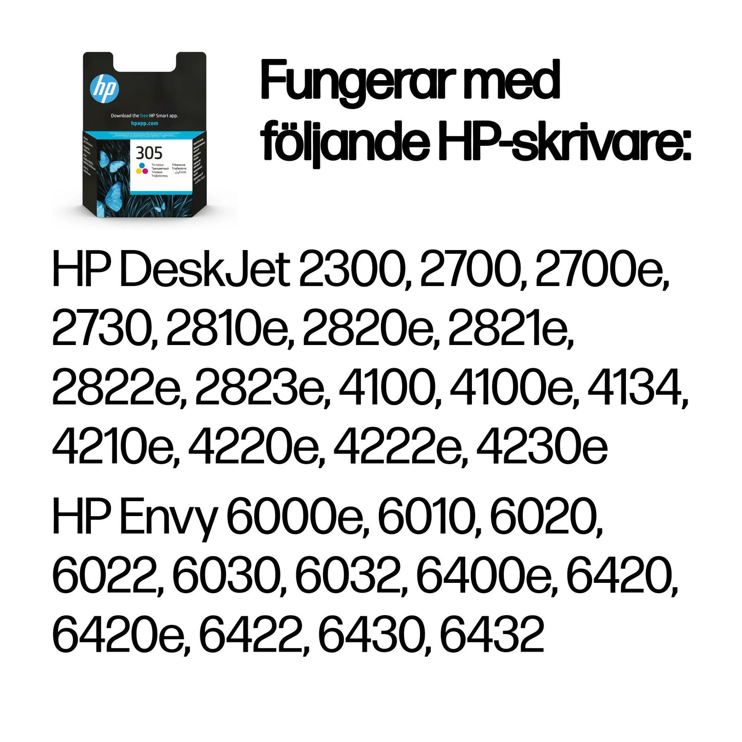 HP 305 trefärgad originalbläckpatron