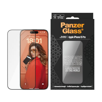 PanzerGlass PG Scrn Ceramic iPhone 15 Pro UWF WA Genomskinligt skärmskydd Apple 1 styck