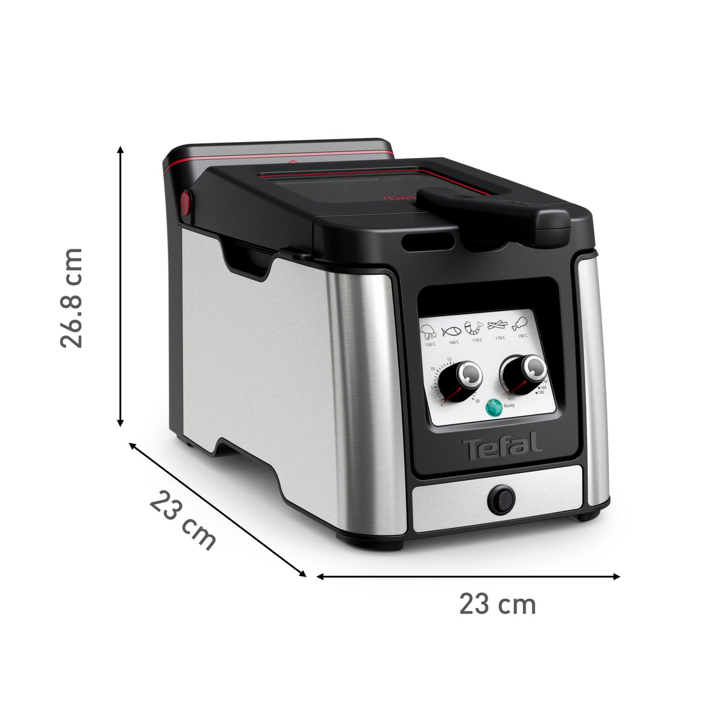 Tefal Clear Duo FR600D Single 0,65 l Fristående 2000 W Fritös Svart, Rostfritt stål
