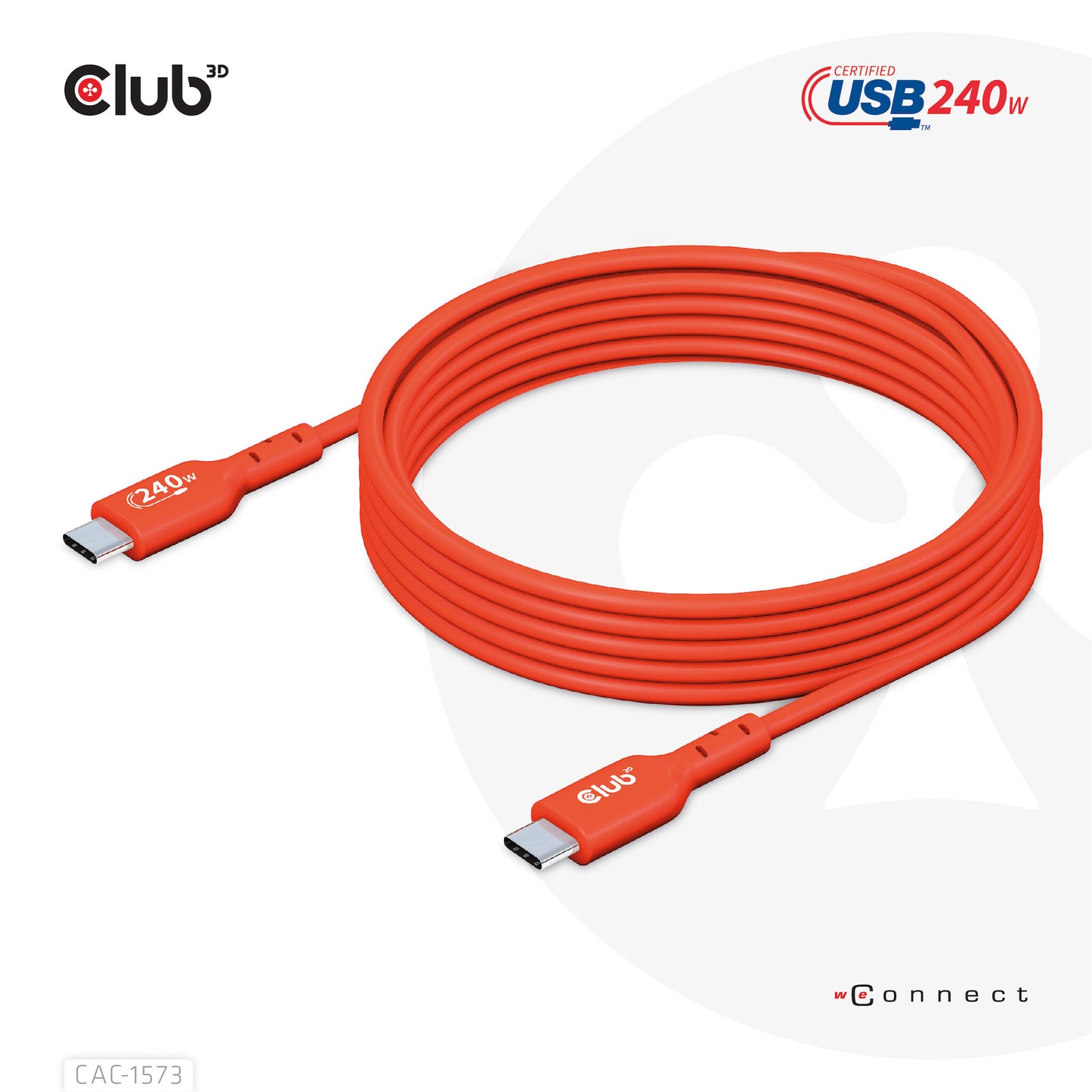 CLUB3D CAC-1573 USB-kablar 2 m USB4 Gen 2x2 USB C Röd