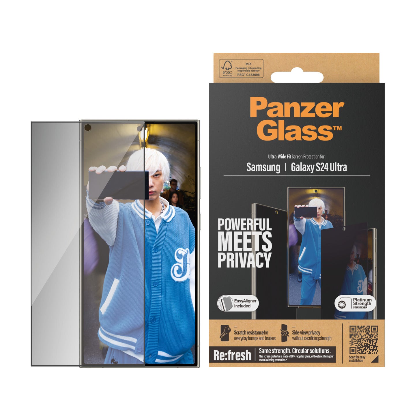 PanzerGlass Ultra Wide Fit Privacy Genomskinligt skärmskydd Samsung 1 styck
