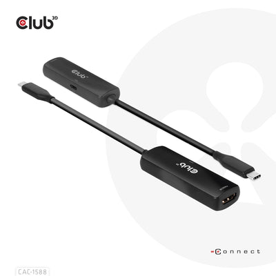 CLUB3D CAC-1588 videokabeladapter 0,17 m USB Type-C HDMI Svart