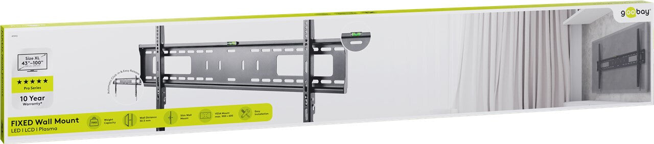 Goobay 49892 tv-fäste 2,54 m (100") Svart