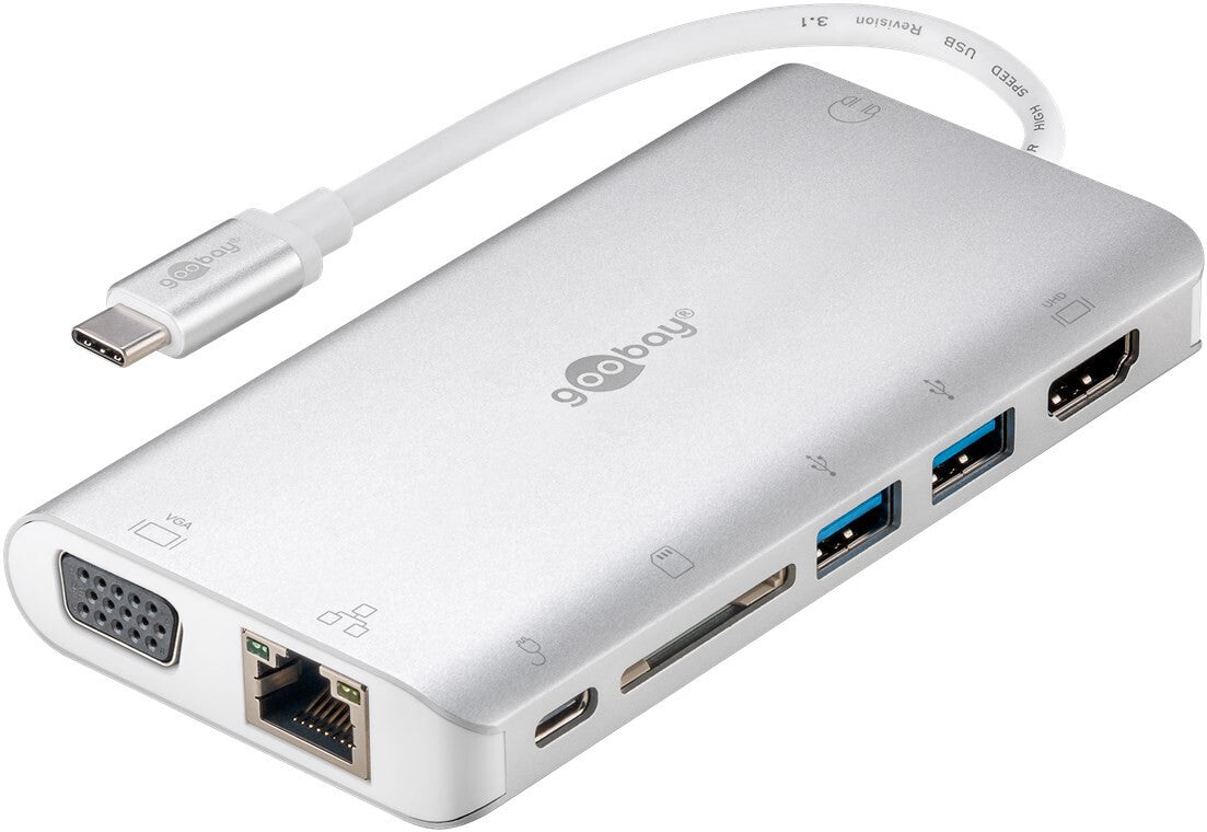 Goobay 49850 gränssnittshubbar USB Type-C 5000 Mbit/s Silver