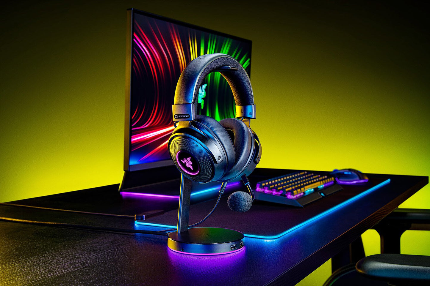 Razer Kraken V3 HyperSense Headset Kabel Huvudband Spela USB Type-A Svart