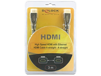 DeLOCK 3m HDMI AM/AM HDMI-kabel HDMI Typ A (standard) Svart