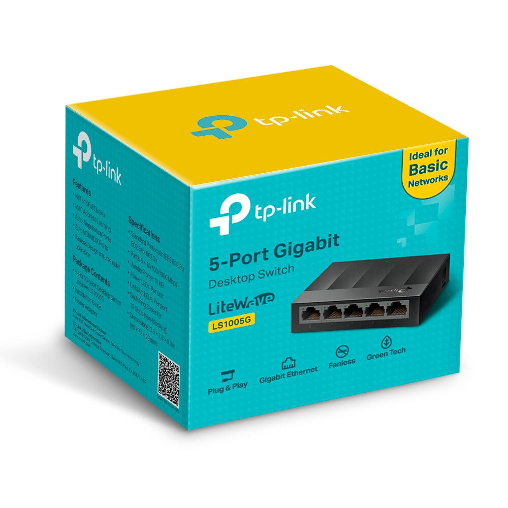 TP-Link LS1005G nätverksswitchar Ohanterad Gigabit Ethernet (10/100/1000) Svart